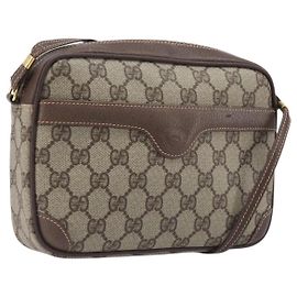 GUCCI GG Supreme Shoulder Bag PVC Beige Gold 007 115 6423