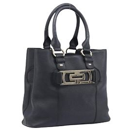 Bulgari BVLGARI Parentesi Tote Bag Leder Schwarz Goldfarben