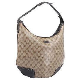GUCCI GG Crystal Web Sherry Line Bag Coated Canvas Beige 293596