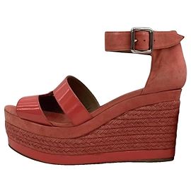 Hermès Hermes Elda Espadrille Suede & Patent Leather Platform Wedges Sandals 36