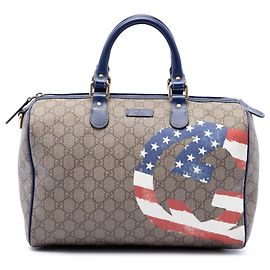 Borsa Boston Gucci Beige Unicef Medium GG Supreme American Flag Joy