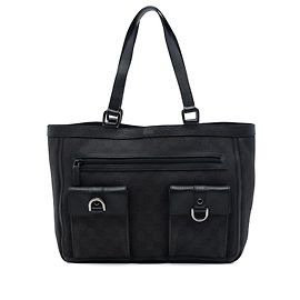 Borsa Gucci Gray GG Denim Abbey D Ring Pocket Tote