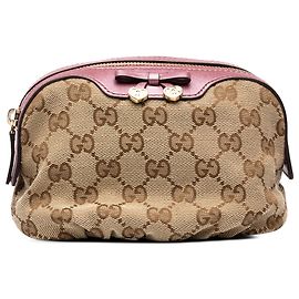 Necessaire Gucci Lovely in tela GG beige