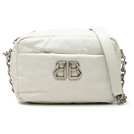 Borsa Camera Monaco XS in pelle di vitello bianca Balenciaga