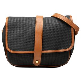 Autre Marque Borsa a tracolla Saint Laurent in tela rivestita con rifiniture in pelle nera