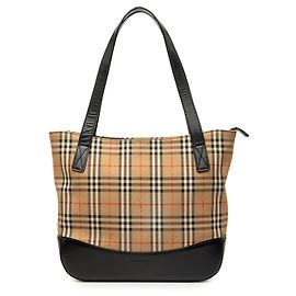 Borsa Tote Burberry Beige Haymarket Check Canvas