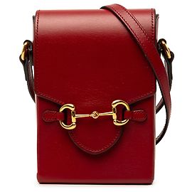 Gucci Mini Borsa a Tracolla Horsebit 1955 in Pelle di Vitello Rossa