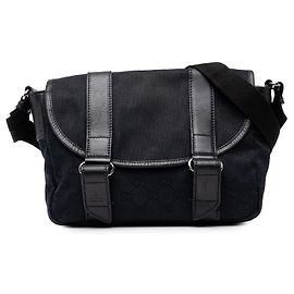 Borsa a tracolla Gucci in tela GG nera