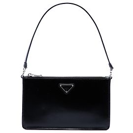 Prada Borsa a tracolla mini in pelle Spazzolato nera
