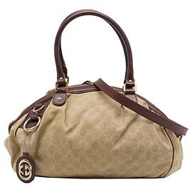 Borsa Gucci Brown GG Canvas Sukey Satchel