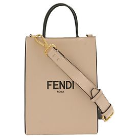 Borsa a mano Fendi in pelle nera e rosa
