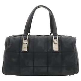 Borsa Chanel Chocolate Bar in nylon nero e pelle di agnello