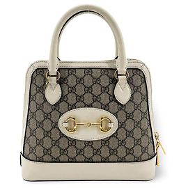 Gucci Horsebit 1955 Top Handle GG Coated Canvas with Leather Small
