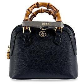Gucci Diana NM Bamboo Dome Top Handle Leather Mini