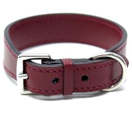 Hermès NOVO COLEIRA PARA CÃO HERMES H CORTE COURO BORDEAUX T 23 A 26 CM DOG COLLAR