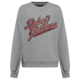 Dolce & Gabbana Logo Sweatshirt Grau Baumwolle