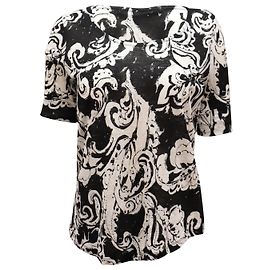 Autre Marque Camiseta Lauren Ralph Lauren con estampado de filigrana en lino blanco y negro