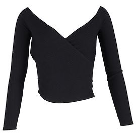 Top cruzado Reformation Minnie en Tencel negro