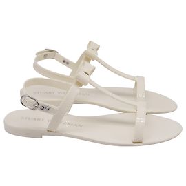 Sandali bassi Stuart Weitzman Mellie Bow Jelly in gomma bianca
