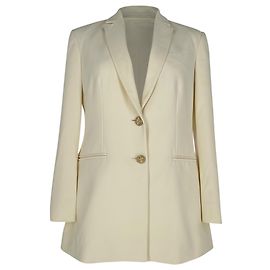 Blazer Versace abotonadura sencilla con bolsillos en algodón blanco
