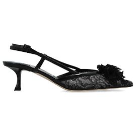 Scarpe con tacco Jimmy Choo Mimmi in pizzo nero e pelle