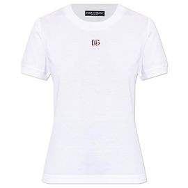 Camiseta blanca con logotipo Dolce & Gabbana de algodón