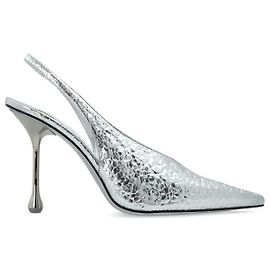 Jimmy Choo Isa Scarpe con Tacco Slingback in Pelle Argento