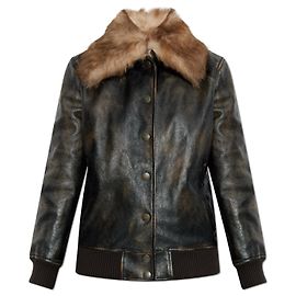 Dolce & Gabbana Lederjacke aus Kalbsleder in Braun