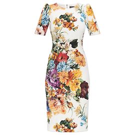Vestido de tubo con motivo floral Dolce & Gabbana
