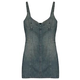 Vestido mini de denim azul Balenciaga