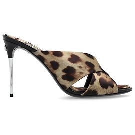 Dolce & Gabbana Sandali con tacco Leopardato Marrone Beige