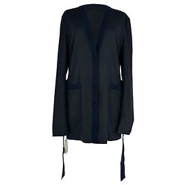 Cardigan con cinturón Altuzarra en viscosa azul marino