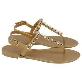 Sandali Goldie Jelly Stuart Weitzman in PVC dorato