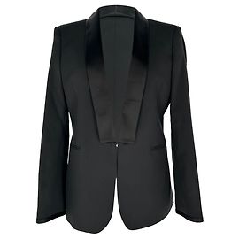 Blazer Gucci con scollo a V profondo in lana nera