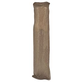 Self portrait Self-Portrait drapiertes Kleid mit Strass-Besatz aus beigem Polyester