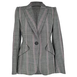 Blazer Alexander Mcqueen in lana grigia a quadri Price of Wales