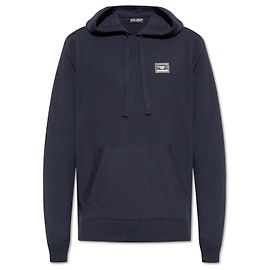 Dolce & Gabbana Woll-Kaschmir Kapuzenpullover in Navy Blau