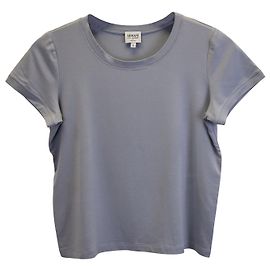 Armani Collezioni T-Shirt mit kurzen Ärmeln aus Viskose in Hellgrau