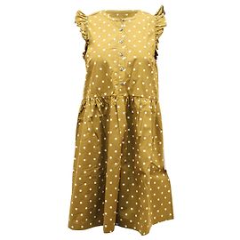 Abito senza maniche Madewell stampa a pois in cotone Tan