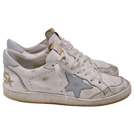 Golden Goose Ball Star Low-Top Sneaker aus weißem Leder