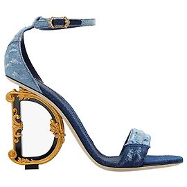 Dolce & Gabbana Absatzsandalen aus blauem Denim