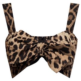 Top de algodão Dolce & Gabbana estampado animal castanho
