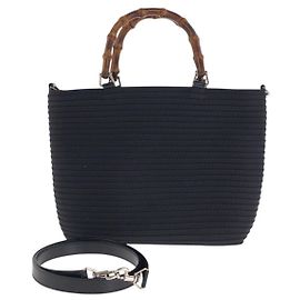 Borsa 2way Gucci in Canvas Bamboo e pelle verniciata