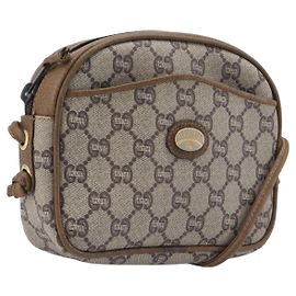GUCCI PLUS Shoulder Bag PVC Beige Gold Tone