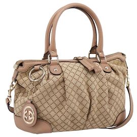 GUCCI GG Canvas Hand Bag 2way Beige Gold 247902