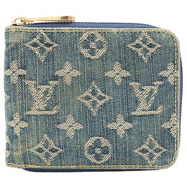 Louis Vuitton Monogram Denim Mini Zippy Round Kompaktportemonnaie