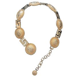 Cinturón Versace Medallón Medusa Metal Dorado
