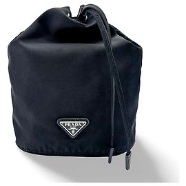 Prada Vela Bucket Small in Tessuto con coulisse