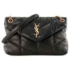 Autre Marque SAINT LAURENT - Borsa a tracolla Loulou Puffer Small Saint Laurent in pelle liscia nera