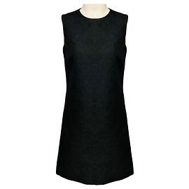 Dolce & Gabbana ärmelloses Cocktailkleid aus Brokat in Schwarz